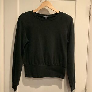 Express Black Long Sleeve Fashion Sweatshirt Top